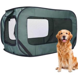 36 Inch Foldable Dog Kennel for Large Dogs, Portable Waterproof Pop-Up Pet Crate, Indoor Outdoor Travel Car Seat KennelGreen
