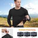 Dalavch 5 Pack Men’s Compression Shirts Long Sleeve Athletic Workout Rash Guard Gym Active Sports Undershirt Base Layer Top (XL)