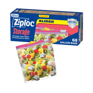 Ziploc Gallon Food Storage Slider Bags, Power Shield Technology for More Durability, 68 Count