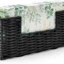 Vertical Black Paper Guest Towel Holder for Bathroom Napkin Holders Disposable Hand Towel Stand Modern Napkin Holders Tray for Kitchen Table Face Guest Towels Napkins Dispenser Bathroom Tissue Holder (9" x 2.3" x 4")