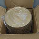 Small Metal Trash Can Wastebasket, Decorative Honeycomb Garbage Can Waste Basket, Modern Farmhouse Round Trash Bin for Bathroom, Bedroom, Kitchen and Office (Gold)