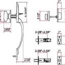 Front Door Handle and Round Deadbolt Door Key Lock,Entry Door Handle Set with Cove Knob,Exterior Door Lock Set,for Interior and Exterior Entrance Passage Door Lock Matte Black