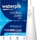 Waterpik Cordless Pulse 3100 Rechargeable Portable Water Flosser for Teeth, Gums, Braces Care and Travel with 2 Flossing Tips, Waterproof for Shower Use, ADA Accepted, WF20 White,  Exclusive