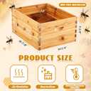 Juexica 10 Frame Deep Brood Bee Hive Box, Langstroth Beehive with Transparent Acrylic Windows, Bee Box Dipped in 100% Beeswax (Unassembled)