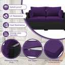 8p Outdoor Cushion Slipcovers Outdoor Patio Cushions Covers Replacement Waterproof with Zipper for 3-Seat Outdoor Rattan Sofa Patio Furniture Cushion Covers Purple, Covers Only
