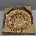 Galt International 18” Natural Woodchip Rose Harvest Wreath - Intricate Front Door Wreath - Beautiful Indoor and Outdoor Wreath for Any Season Rustic Farm Home Decor - 18” Round Wreath (Natural)