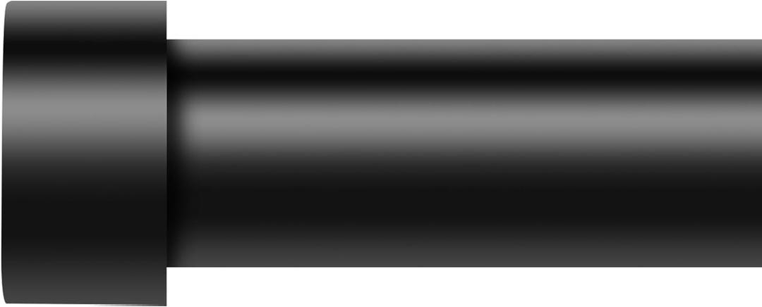 Curtain Rods for Windows,Black 1'' Diameter Drapery Rods with End Cap Style Design,Modern Adjustable Heavy Duty Curtain Rod,Size:18''-45''