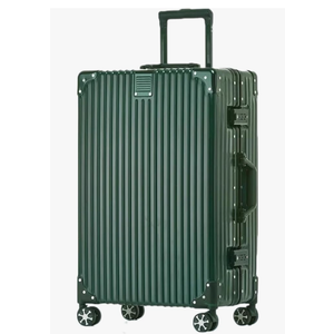 HotWay 28 Inch Checked in Luggage with Aluminum Frame, PC Hard Shell Suitcase with Spinner Wheels and TSA Lock, Large Suitcase for Travel, Green