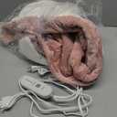 Dowin Pink Heated Blanket Electric Throw Waffle Fleece Heating Warming Blankets with Auto Shut Off for Couch Office Chair Bed Adults Fuzzy Cozy Machine Washable 50x60