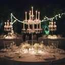 Clear 10 Arms Acrylic Candelabra Centerpieces for Taper LED Candles