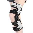 OA Unloader Knee Brace - Arthritis Pain Relief, Osteoarthritis, Bone on Bone Knee Joint Pain, Cartilage Defect Repair, Avascular Necrosis Hinged, Medial or Lateral Degeneration (White Left) (Universal-Left Leg)