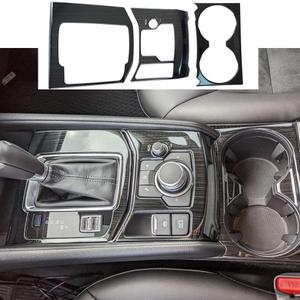 AOKIO Interior Center Console Gear Shift Panel Cover Trim for Mazda CX5 CX5 Accessories 2017 2018 2019 2020 2021 2022 2023 2024 2025 (Stainless Black)