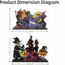 2PCS Halloween Decorations IndoorHalloween Party Supplies, Home Office Decor (Witch, Castle, Pumpkin, Bat, Black Cat)