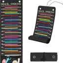 32-Pocket Pencil Parking for Classroom, Hanging Pencil Holder Wall Organizer, Numbered Portable Pencil Parking Pocket Chart for Classroom Organization, School Storage Supplies (Black)