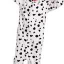 Unisex Adult Animal Onesie Pajamas, Men Women Flannel Halloween Cosplay Costume (Medium, Dalmatian)
