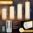 Rossesay 8" 10" 12" 14" x 4" Large Waterproof Outdoor Flameless Candles, 4 Pcs LED Pillar Candles with Remote and Timers Battery Operated Jumbo Flickering for Home Patio Porch Church Indoor Lanterns