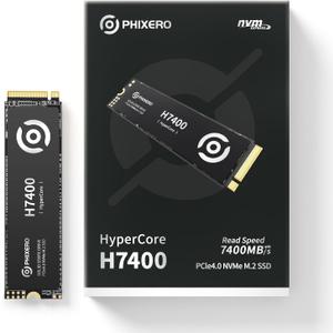 PHIXERO H7400 M.2 SSD 1TB, Industrial-Grade NVMe Solid State Drive, Up to 7450MB/s, PCIe 4.0 Gen4X4 Integrated M.2 2280 SSD for PS5, PC, Gaming Laptop - Professional High-Speed TLC Storage