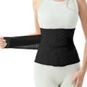 Allaugh Postpartum Belly Band for Women: Abdominal Binder Post Surgery, C Section Waist Trainer, Breathable Belly Wrap, Adjustable Support for After Birth Back Pain & Weak Core, Easy Put On Take Off (Medium)