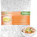 200 Pcs Bowl Covers for Bread Proofing, Plastic Shower Caps for Sourdough Bread, Food Covers Stretch Reusable Elastic, Keep Food Fresh and Dust Away (M-11 Inch, Clear)