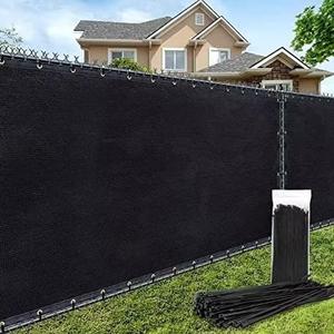 180GSM 5ft x 25ft Fence Privacy Screen Heavy Duty Fence Cover Garden Wall Backyard Black