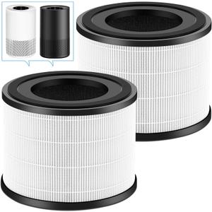 2-Pack AP-S0610L H13 True HEPA Filter Replacement Filter, Only Compatible with MOOKA AP-S0610L Air Purifier, for Large Rooms in Homes up to 1200 Square Feet (White)
