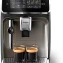 Philips 3300 Series Fully Automatic Espresso Machine with integrated milk frother and grinder, 5 Hot & Iced Coffee Pre-Sets, 40% Quieter SilentBrew, 15-Bar Pressure, Glossy Black (EP3326/90)