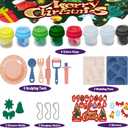 Christmas Modeling Air Dry Clay Crafts for Kids,Blingbrione Xmas Activities Craft Pumpkin Snowman Santa Reindeer Play Dough DIY Kits for Girls Boys Holiday Party,24 pcs Clay Sculpting Tools