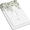 Light Switch Covers 1 Toggle Eucalyptus Sage Green Watercolor Plant Leaves Single Toggle Wall Plate Decorative Switchcover Electrical Switchplate For Country Bathroom Bedroom Decor(2 Pack)