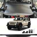 AQAE® Retractable Cargo Cover Compatible with 2018-2023 2024 2025 2026 Jeep Wrangler Trunk Cover Rear Trunk Security Cover Shielding Shade Privacy Screen Cover Jeep Wrangler Cargo Cover