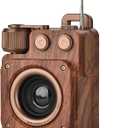 Retro Bluetooth Speaker with FM Radio, Wireless, Stereo Sound, Bluetooth 5.1, USB-C, Bass, AUX&TF-Card Input, Portable Bluetooth Speaker for Home, Office, Travel, Gift Ideas., Brown