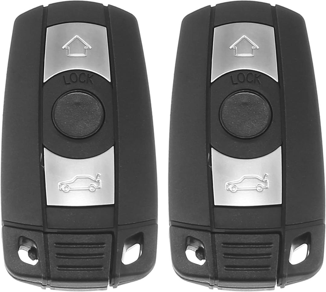 X AUTOHAUX 2pcs 315MHz KR55WK49127 Replacement Smart Proximity Keyless Entry Remote Car Key Fob for BMW 1 3 5 6 Series 2006-2014 3 Buttons with Door Key 46 Chip