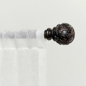EXCLUSIVE HOME Vine 1" Curtain Rod and Finial Set, Oil Rubbed Bronze, Adjustable 36"-72"