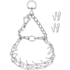 STEHEALTH Prong Pinch Collar for Dogs with Quick Release Buckle, Adjustable Training Collar for Small Medium Large Dogs, Helps Prevent Dog from Pulling (3.0mm, Neck Size 19"-21"), Silver