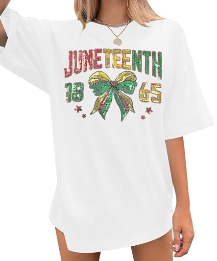 Juneteenth Coquette Bow Breaking Every Chain 1865 African Premium T-Shirt, Large, Whi