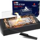 Table Fire - US Patent Design - Upgraded Safer Gel Fuel fire Pit, with Cobblestone Decorated for Friday Nights, Gift for Home Decor, Birthday, Mum and Weddings (Gel was not Included)