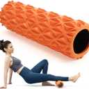 Foam Roller - 15 inch Deep Tissue Massager for Muscle Massage, Myofascial Trigger Point Release, Exercise, Yoga, Pilates & Stretching(Orange)
