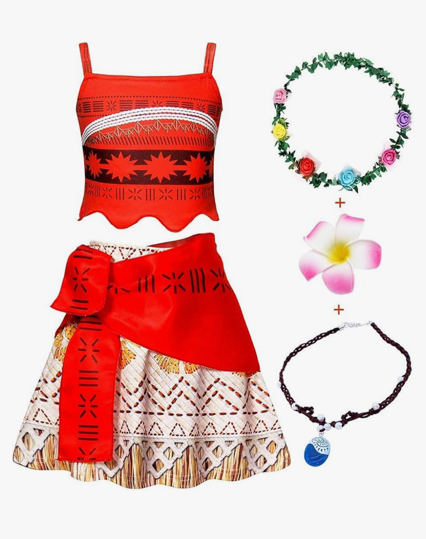 WonderBabe Girls Princess Costume Toddler Kids Theme Birthday Outfits Halloween Dress up Two-Pieces Crop Top Tassel Skirt Set Size 140