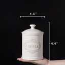 Ceramic Canisters Sets For The Kitchen Canisters For Countertop Set of 3 Airtight Coffee Canisters For Ground Coffee Sugar Storage With Lids Farmhouse Containers for household or kitchen use