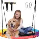 Tree Swing 40 Inch Saucer Swing 700LBS Heavy Duty for Kids Outdoor Rainbow