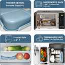 ASYH Bento Box Upgraded 3 Compartment Lunch Box with Utensils, Leakproof Lunch Containers for Adults Office, BPA Free and Microwave Safe (Blue-1150ML)