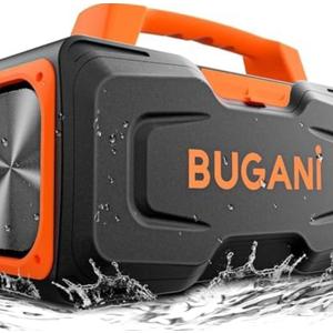 BUGANI Bluetooth Speaker, 80W Powerful Portable Wireless Speaker IPX7 Waterproof, Outdoor Loud Speakers with Handle 24H Playtime, Support Microphone AUX USB Suitable for Party, Pool, Singing