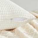 Topfinel 4 Packs Cream White Decorative Throw Pillow Covers 20x20 Inch for Living Room Couch Bed Sofa, Boho Western Farmhouse Home Decor, Soft Plush Corduroy Cute Square Beige Cushion Case 50x50 cm