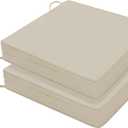 Favoyard Patio Chair Cushions 18 x 18 x 3 Inch Waterproof Outdoor Seat Cushions for Patio Furniture 3-Year Color Fastness Garden Sofa Couch Chair Pads with Handle & Adjustable Straps Set of 2, Beige
