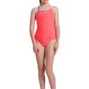 ARENA Girl's Feel Light Drop Back Solid Swimsuit One Piece, Fluo Red/Blue China/Soft Green, Size: 4T