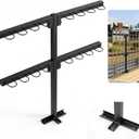 8-Hole Trailer Tool Rack, Tubular Metal Shovel Holder with Reinforced Base, Landscape Truck Tool Organizer for Shovels, Rakes, Hoes, Lawn Care Equipment (black)