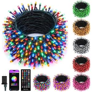 Minetom 82ft 250LED Color Changing Christmas Halloween Tree Lights, LED RGB String Twinkle Lights, 16 Milion Adjustable Colors Smart Fairy Lights with Remote & App & Timer for Xmas Tree Holiday Party