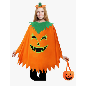 3 Pcs Pumpkin Costume for Adult,Glow in the Dark Pumpkin Costume Women with Headband/Bag,Pumpkins Halloween Costume Dress Up