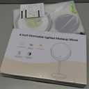 Lighted Makeup Mirror, 3000 mAh Rechargeable Double Sided Magnifying Vanity Mirror with 3 Colors, 1x/10x, 360 Rotation , Brightness Adjustable Magnification Cosmetic Light up Mirror, Women Gift (Nickel)