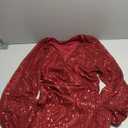 ZAFUL Women's Sequin Saprkly Mini Dress Long Sleeve Homecoming V Neck Bodycon Dress Party Prom Cocktail Glitter Dress S