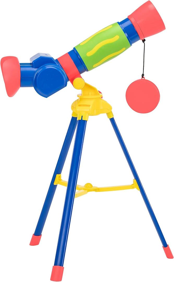Educational Insights GeoSafari Jr. My First Telescope - Mini Telescope for Kids, Toddler Space Toy, Beginner STEM Learning, Science Gifts for Boys & Girls Ages 4+ (Multi-color)